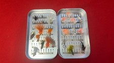 Wheatley SilmAlloy Metal Fly Box. 22 Salmon Trout Fly Fishing Flies. picture