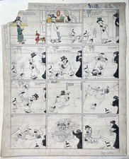 1910 James Swinnerton -ORIGINAL SUNDAY COMIC ART- Little Willie/Violet the Dog picture