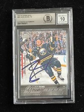 Jack Eichel Signed 2015-16 Upper Deck Young Guns #451 RC BAS Autograph Grade 10 picture