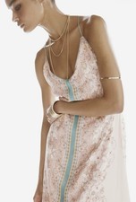 NWT H&M Long Low-Back A-Line Sleeveless Dress (Light pink/Paisley pattern) Sz XL picture
