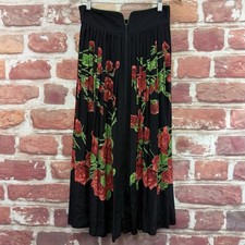 Vintage Dorothy Schoelen Platinum Skirt Womens 8 Multicolor Garden Floral Midi picture