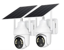 2 Cámaras Seguridad Solar 2K WiFi Exterior PTZ Visión Nocturna Audio Bidireccion picture