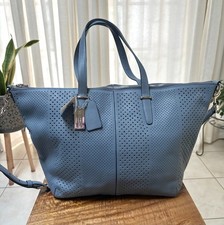 COACH 27913 Bleecker Cooper Satchel Perforated Leather Cornflower Blue NWT picture