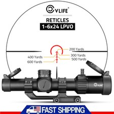 1-6x24 LPVO Rifle Scope Red Illuminated Circle Dot BDC Reticle Fits .223/5.56mm picture