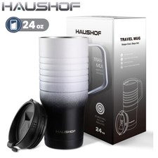 HAUSHOF 24oz Travel Mug Stainless Steel Vacuum Insulated Double Wall with Handle picture