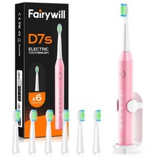 Fairywill Sonic Electric Toothbrush 5 Mode Timer Rechargeable with 6 Brush Heads picture