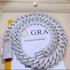 MOISSANITE Like Real Miami Cuban Link Prong Chain Iced Hip Hop Necklace Costume picture