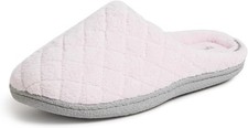 Dearfoams Women's Leslie Slipper Microfiber Terry Memory Foam -Pink Size 7-8 US picture