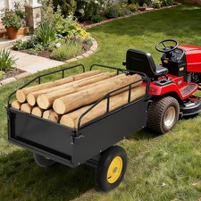 Heavy Duty 750 lbs Garden Dump Trailer, 17 Cu Ft Steel ATV Tow Utility Cart picture