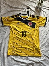 2014 Colombia Home Retro Jersey James #10 Vintage Retro Classic Iconic ✅ picture