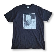 NRG Vintage Pope John Paul II Graphic T Shirt Mens Black Catholic Religion Tee picture