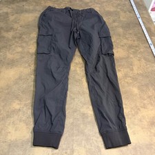 H&M Cargo Joggers Mens Size M Dark Gray Slim Fit Elastic Waist Pockets 200574 picture
