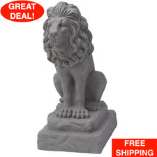 Guardian Lion Statue Garden Sculpture Outdoor Porch Backyard Patio Decor  Home picture