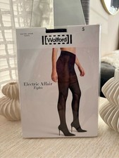 NWT Wolford Electric Affair Black Tights Size S picture