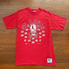 Nutmeg Mills Mens Vintage 1989 St Louis Cardinals T-Shirt L Red MLB SingleStitch picture
