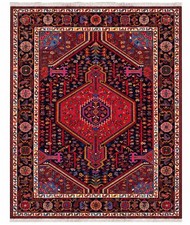 Genuine Hand Knotted Vintage Hamidoun Wool Area Rug 7 x 4 Ft picture