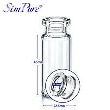 1200pcs 10ml Sample Vials Clear Glass Bottle 20mm Crimp Top Headspace HPLC Flat picture