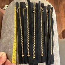 6 vintage IDEAL brand brass zipper picture