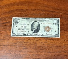 1929 $10 National Currency Note - Federal Reserve Bank of New York picture