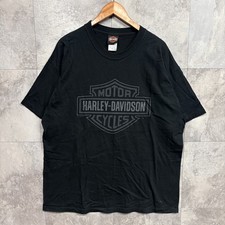 Harley-Davidson Bar Shield T Shirt Men's XL Black Gray Tonal Made USA Vintage picture