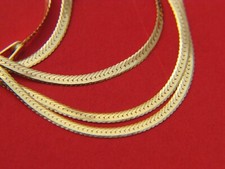 Solid 14Kt Gold Herringbone necklace real 14 karat gold necklace picture