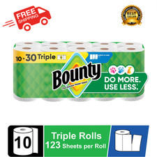 Bounty Paper Towels Select-A-Size White, 10 Triple Rolls, 123 Sheets Per Roll picture