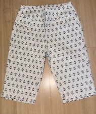 Lulu-B Ladies  White  with Blue Anchor Print Pull On shorts Sz 6 UPF 50+  (10) picture