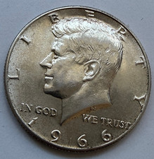 1966 P (no mintmark) Kennedy Half Dollar 40% silver Circulated picture