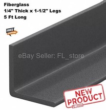 Fiberglass Angle Stock Dark Gray 1/4