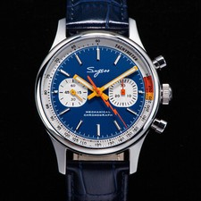 Sugess Chrono Heritage SWAN NECK Blue Dial Chrono Watch SEAGULL 1963 SUCHP007E picture