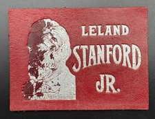 c1910 Large Stanford University Tobacco Leather Campus Building 3.5x2.5 Antique picture