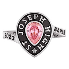 Order Now For 2025 Graduation Women's Pear Birthstone Class Ring In 925 Silver picture