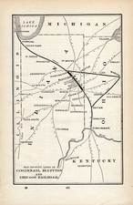 1908 Cincinnati Bluffton and Chicago Railroad Map Vintage Railway Map   1626 picture