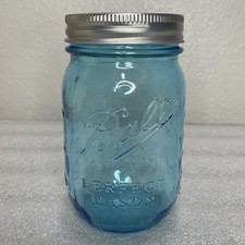 Ball - Perfect Mason - Blue - Pint Glass Jar - (1913-1915) 100 Years Of Heritage picture