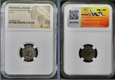 174BC-141BC Phoenician Coin NGC Genuine Goddess Tyche Ship Galley Phoenicia Rare picture