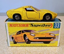 Vintage Matchbox Superfast 33 Lamborghini Miura Diecast Model, in original box  picture