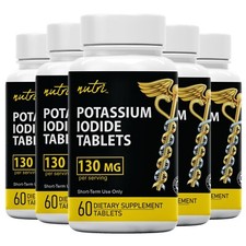Potassium  Iodide Radiation Tablets 130 mg (5 Pack) - (300 Tablets) EXP 2033 picture
