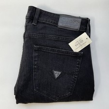 Guess Men's Finnley Slim Tapered Destroyed Jeans Black Eco Denim Size 33 picture