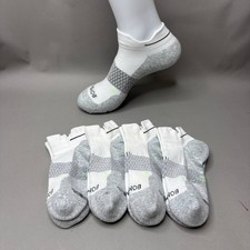 Bombas Unisex Running Ankle Socks 4 Pair Pack White Heather Gray Size M L New picture