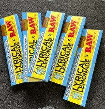 🤤 5 X RAW LYRICAL LEMONADE KING SIZE WIDE ORGANIC HEMP ROLLING PAPERS 🔥 NEW 🔥 picture