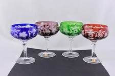 SET OF 4 NACHTMANN CRYSTAL TRAUBE MULTICOLOR CHAMPAGNE/SHERBET GLASSES #2 - MINT picture