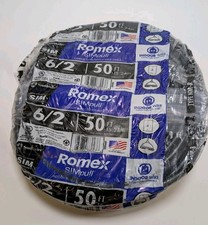 Southwire 50' 6/2 Stranded Romex SIMpull CU NM-B W/G Black Wire picture