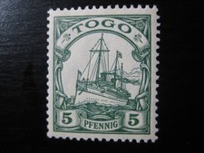 TOGO GERMAN COLONY Mi. #21 mint MNH Kaiser Yacht stamp picture