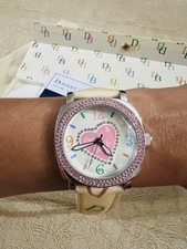 Dooney & Bourke Watch Beige Gold Rhinestone Working With Box picture
