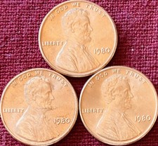 1980-P BU Lincoln Memorial Cents - Lot Of Three picture