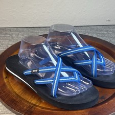 Teva Sandals Womens 10 Olowahu Slide Blue Slip On Open Toe Casual Flats 6840 picture