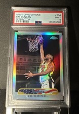 1999-00 Topps Chrome - USA Basketball Tim Duncan #254 Refractor PSA Mint 9 slab picture