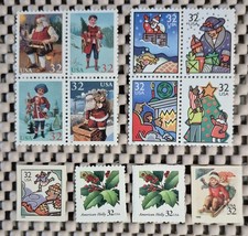 USPS GREETINGS HOLIDAY 12, 32-cent Stamps HOLIDAY SCENES SANTA HOLLY & More OGNH picture