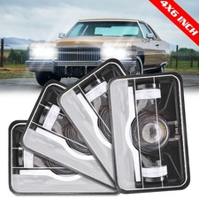 4pcs 4x6'' LED Headlights Hi-Lo W/DRL For Cadillac Fleetwood DeVille 1975-1986 picture