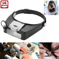 Jewelers Head Headband Magnifier LED Illuminated Visor Magnifying Glasses Loupe picture